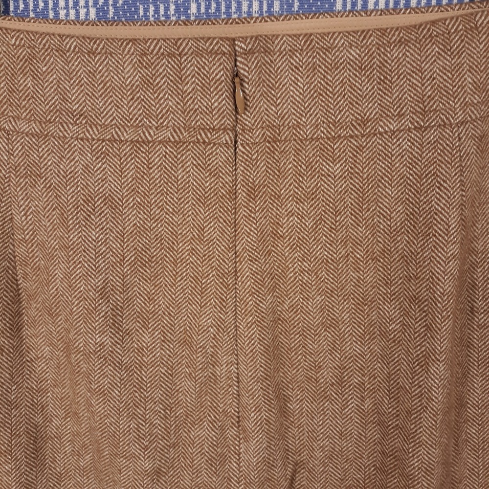 J.CREW Wool Blend Skirt Womens Size 12 Lined Herringbone Beige - Picture 9 of 11